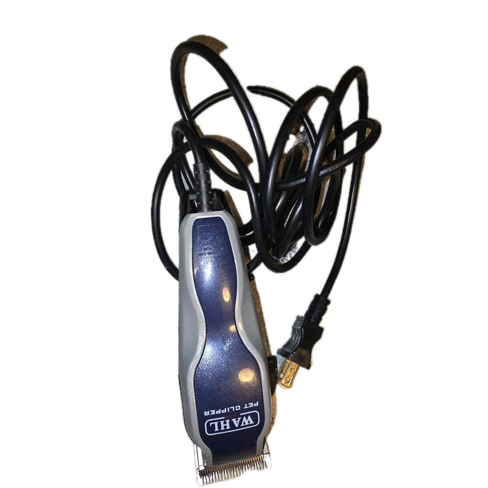 Wahl USA Pet Clipper Corded Electric Dog Grooming Trimmer Blue Silver